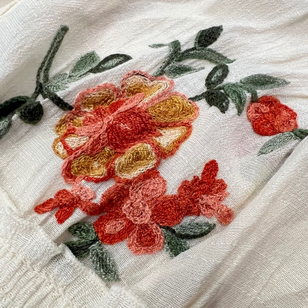Fig & Flower Cottagecore Peasant Prairie Midi Dress 2X Embroidered Boho Romantic - Picture 7 of 9